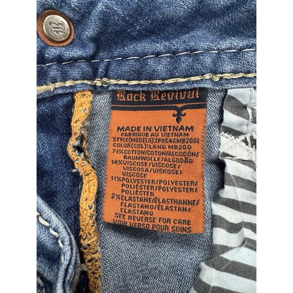 ROCK REVIVAL Women's Lang Mid-Rise Boot Jeans Size 26 Inseam 28" Distressed - Picture 11 of 12